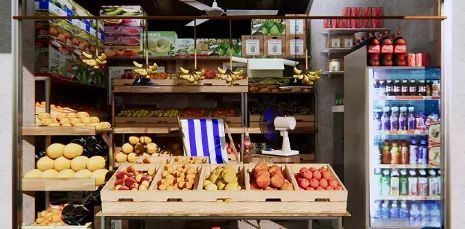 Fruit store 3D model