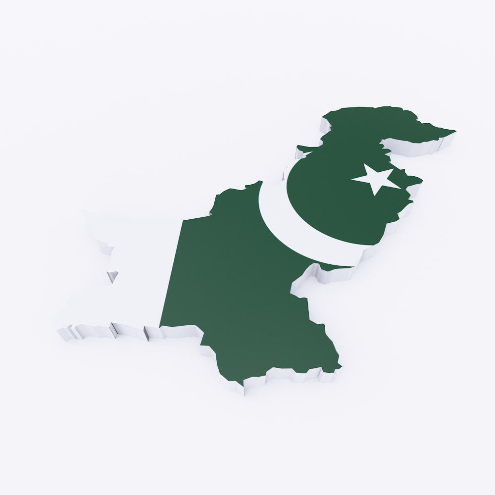 Pakistan map 3d model Low-poly 3D model_1