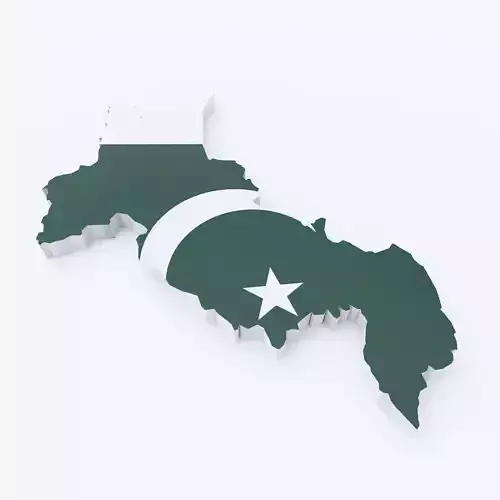 Pakistan map 3d model Low-poly 3D model