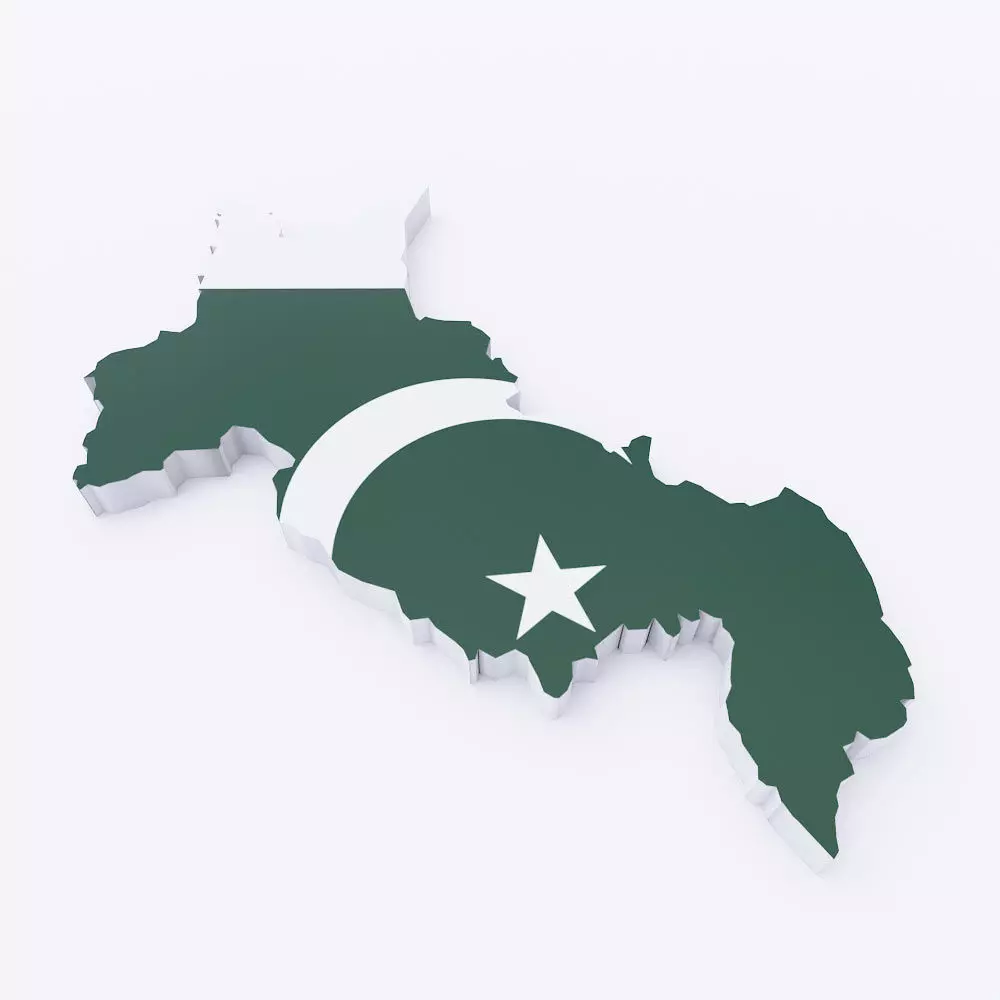 Pakistan map 3d model Low-poly 3D model_0