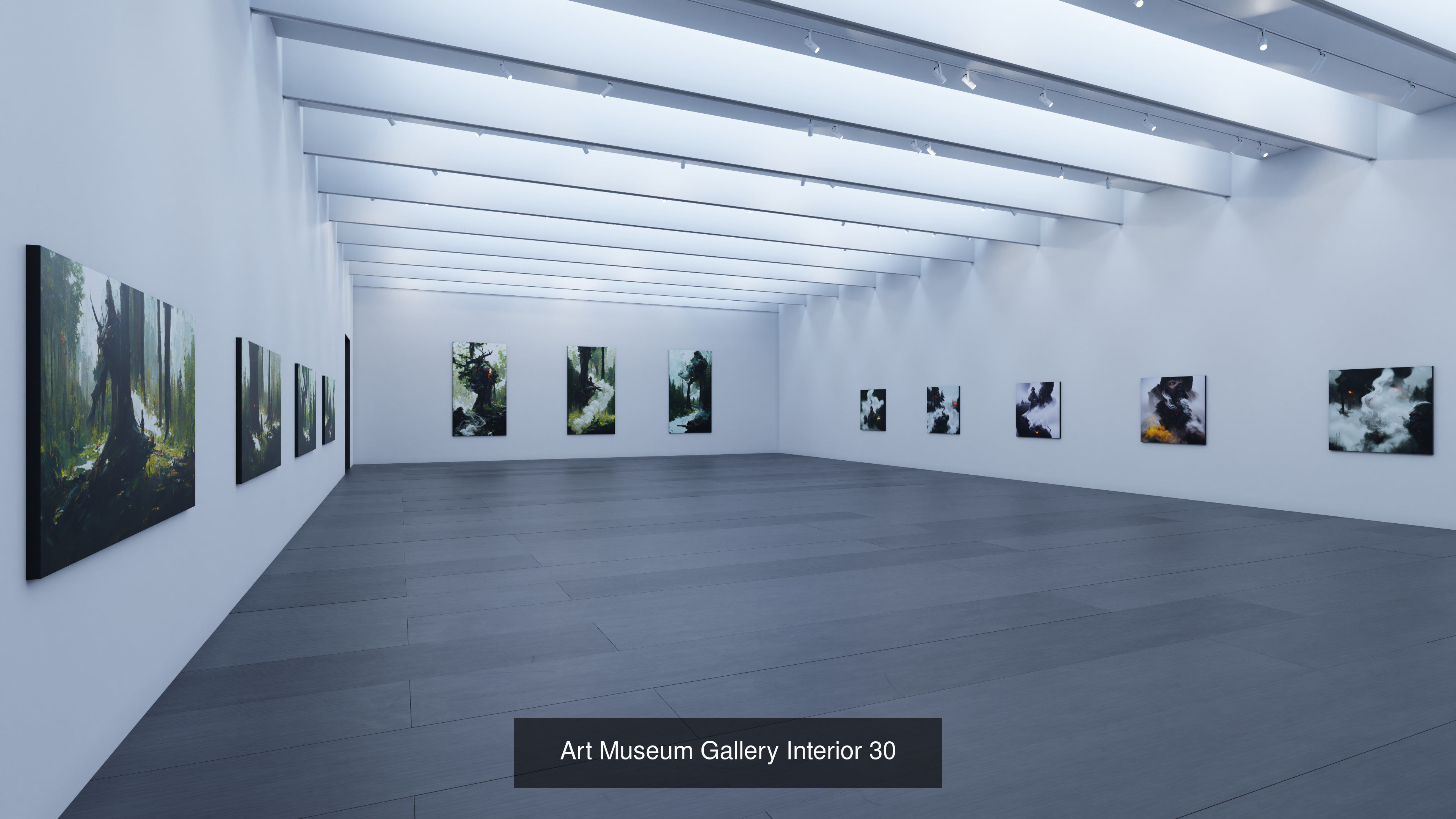 Art Museum Gallery Interiors - Pack 3 3D Model Collection_10
