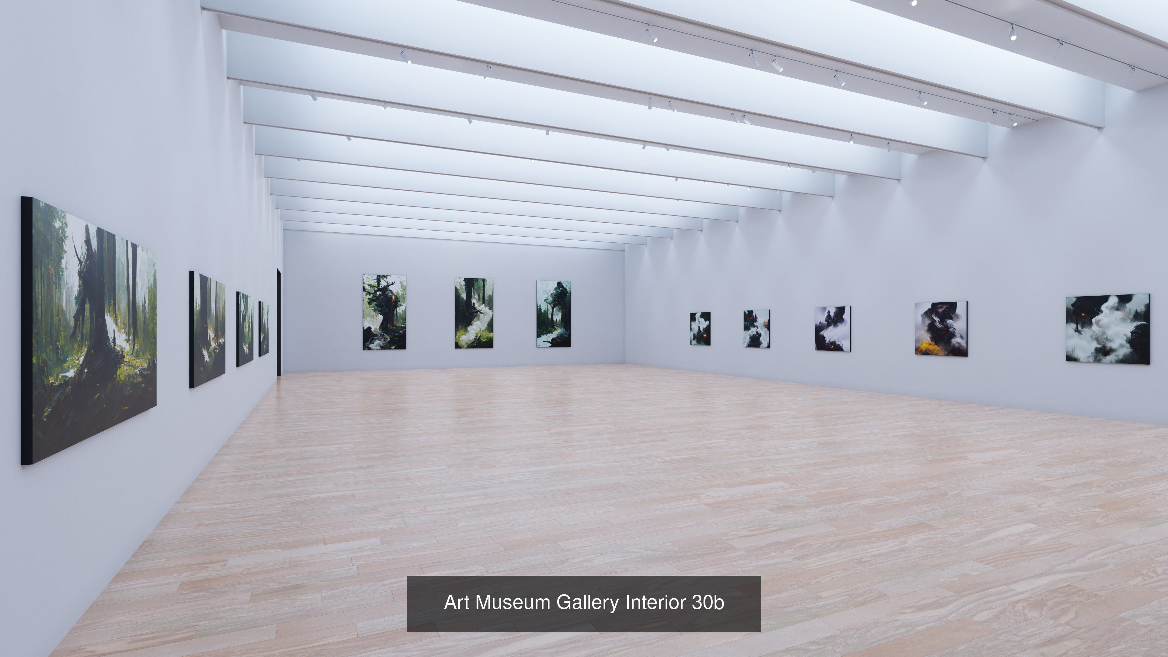 Art Museum Gallery Interiors - Pack 3 3D Model Collection_11