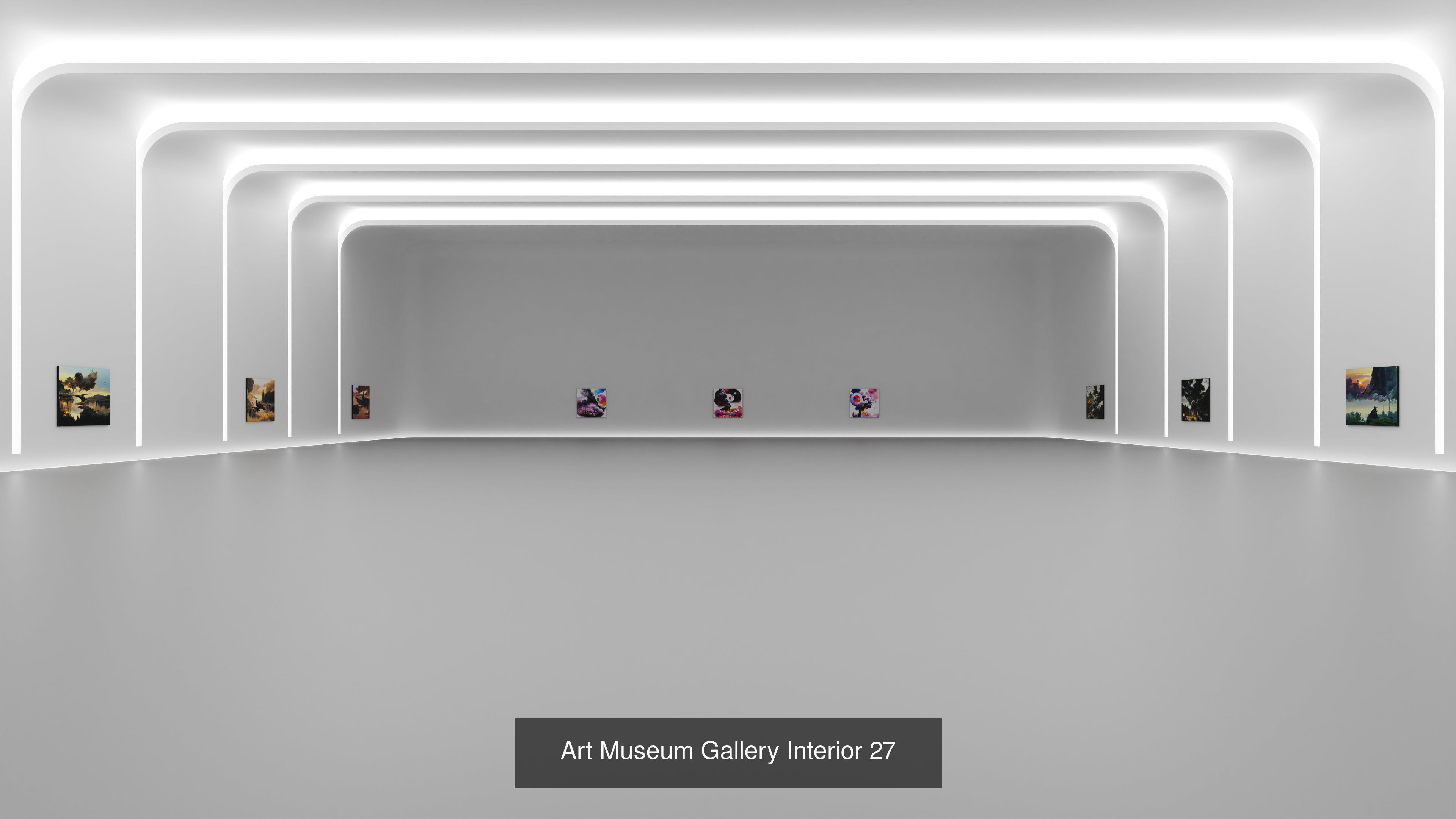 Art Museum Gallery Interiors - Pack 3 3D Model Collection_7