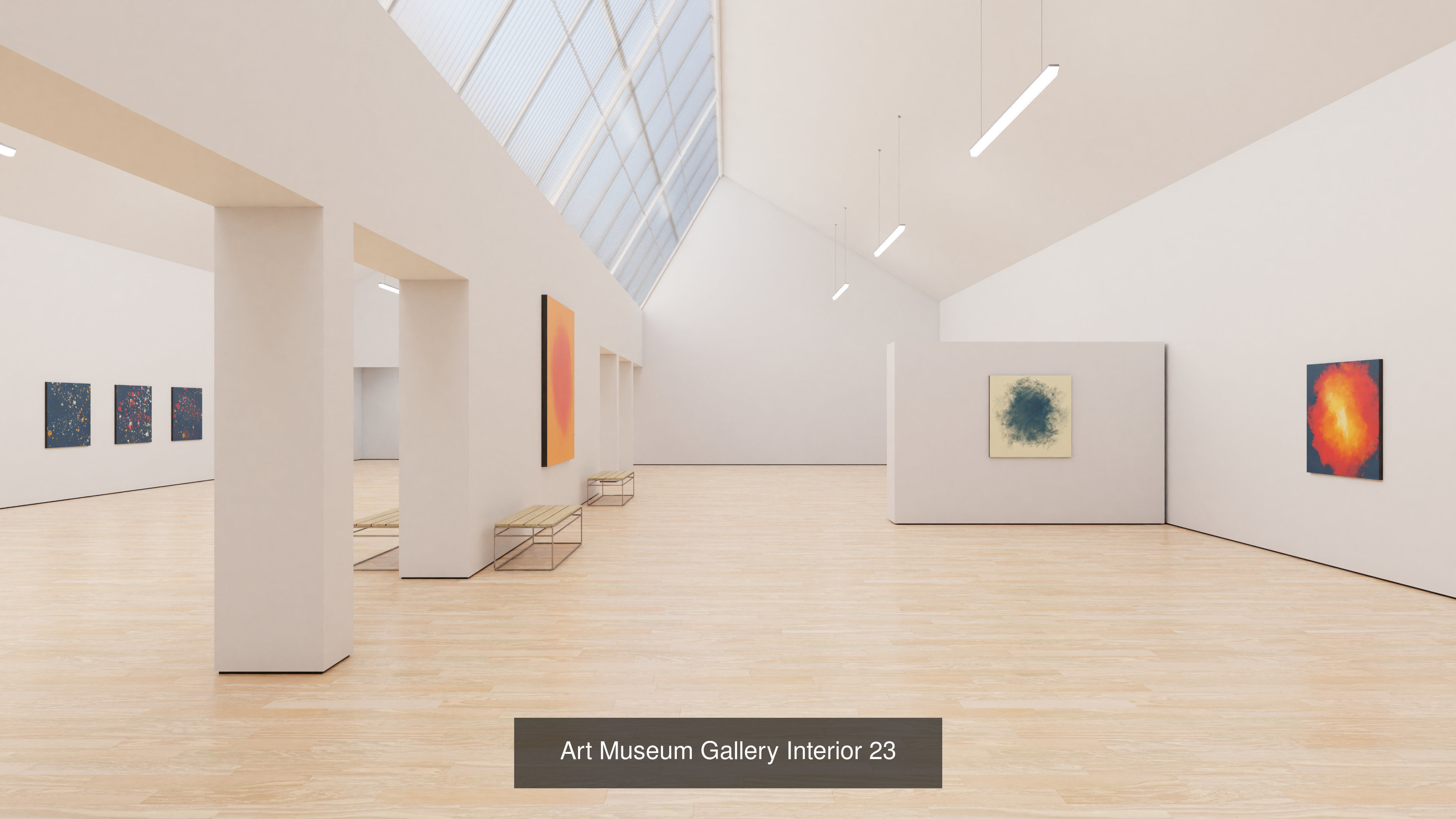 Art Museum Gallery Interiors - Pack 3 3D Model Collection_3