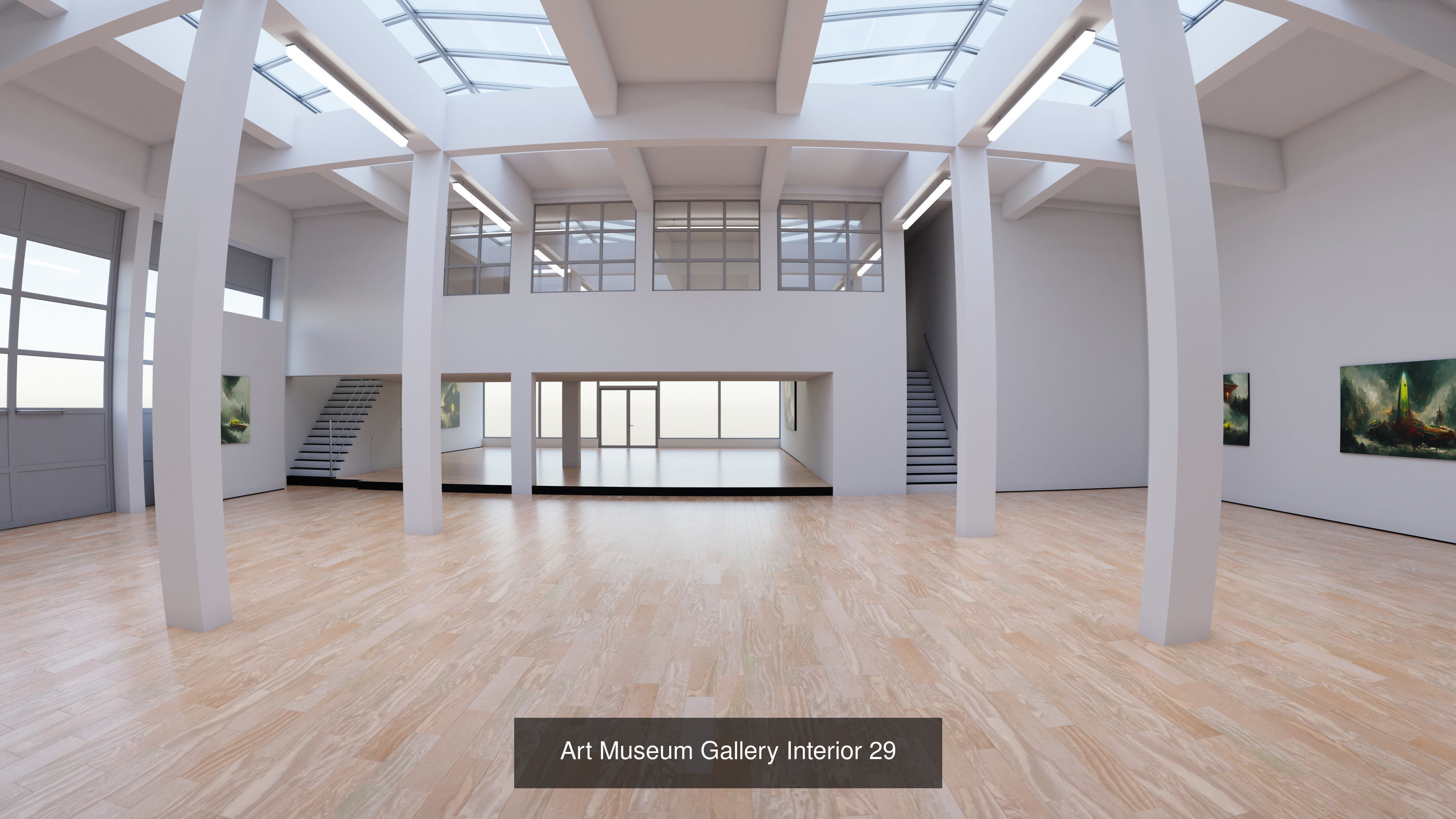 Art Museum Gallery Interiors - Pack 3 3D Model Collection_9