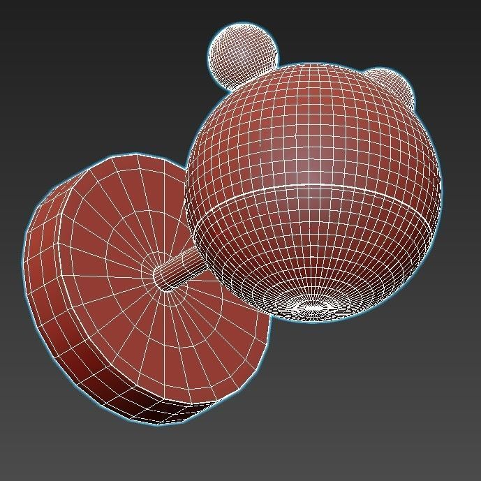 bearr gold bear wall sconce 3D model_2