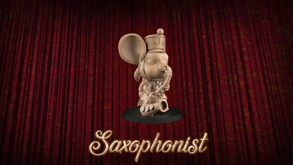 Saxophonist figurine 3D print model_0