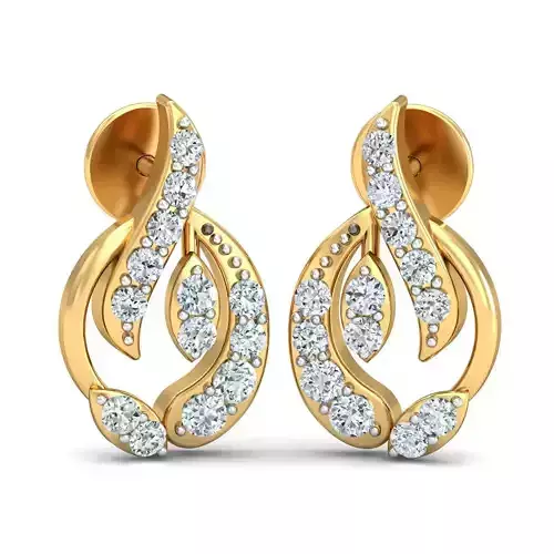 Solitaire Women Diamond Earring 3dm STL OBJ FBX Render Details