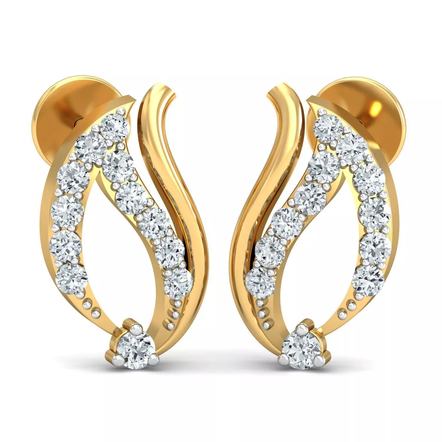 Solitaire Women Diamond Earring 3dm STL OBJ FBX Render Details 3D print model