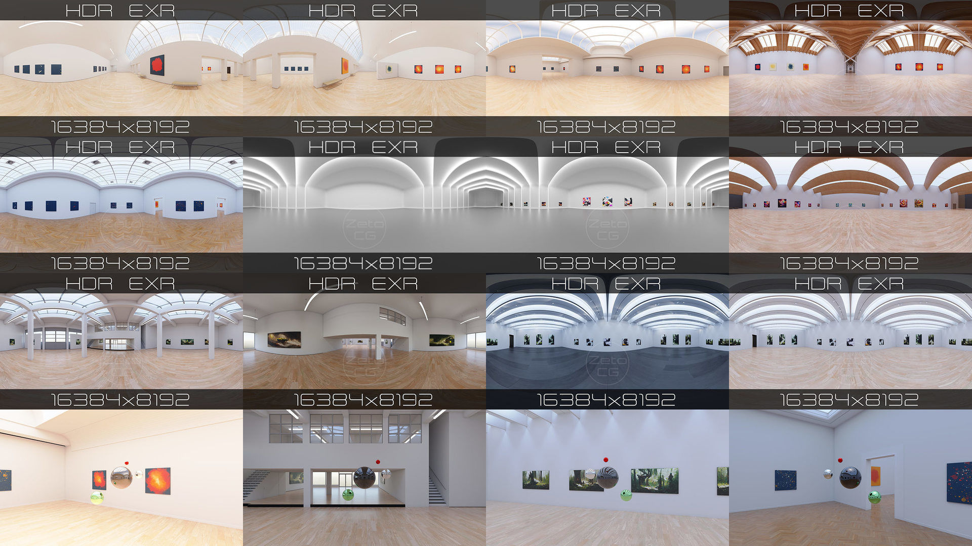 HDRI - Art Museum Gallery Interiors - Mega Pack Texture_1