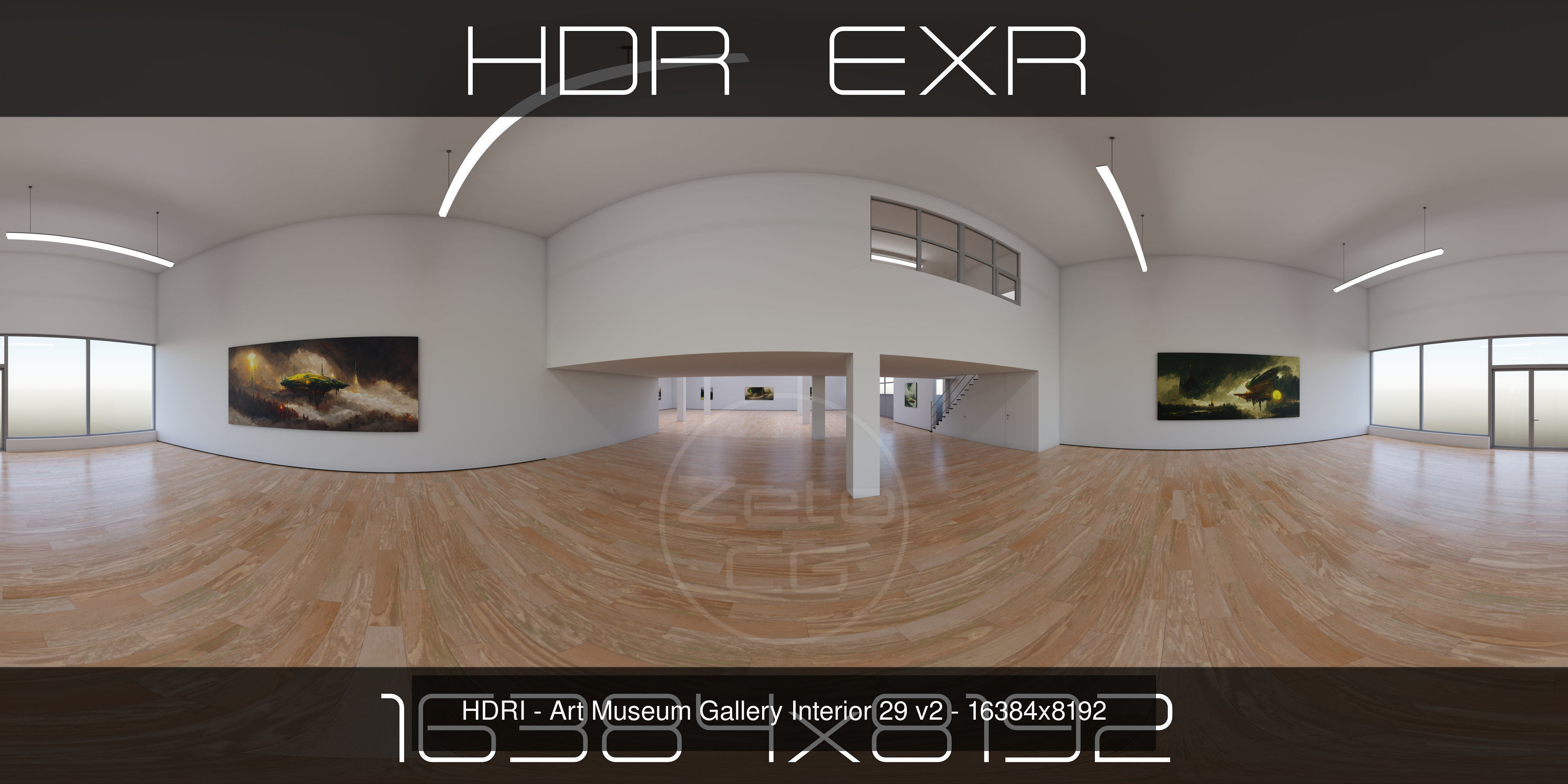 HDRI - Art Museum Gallery Interiors - Mega Pack Texture_28