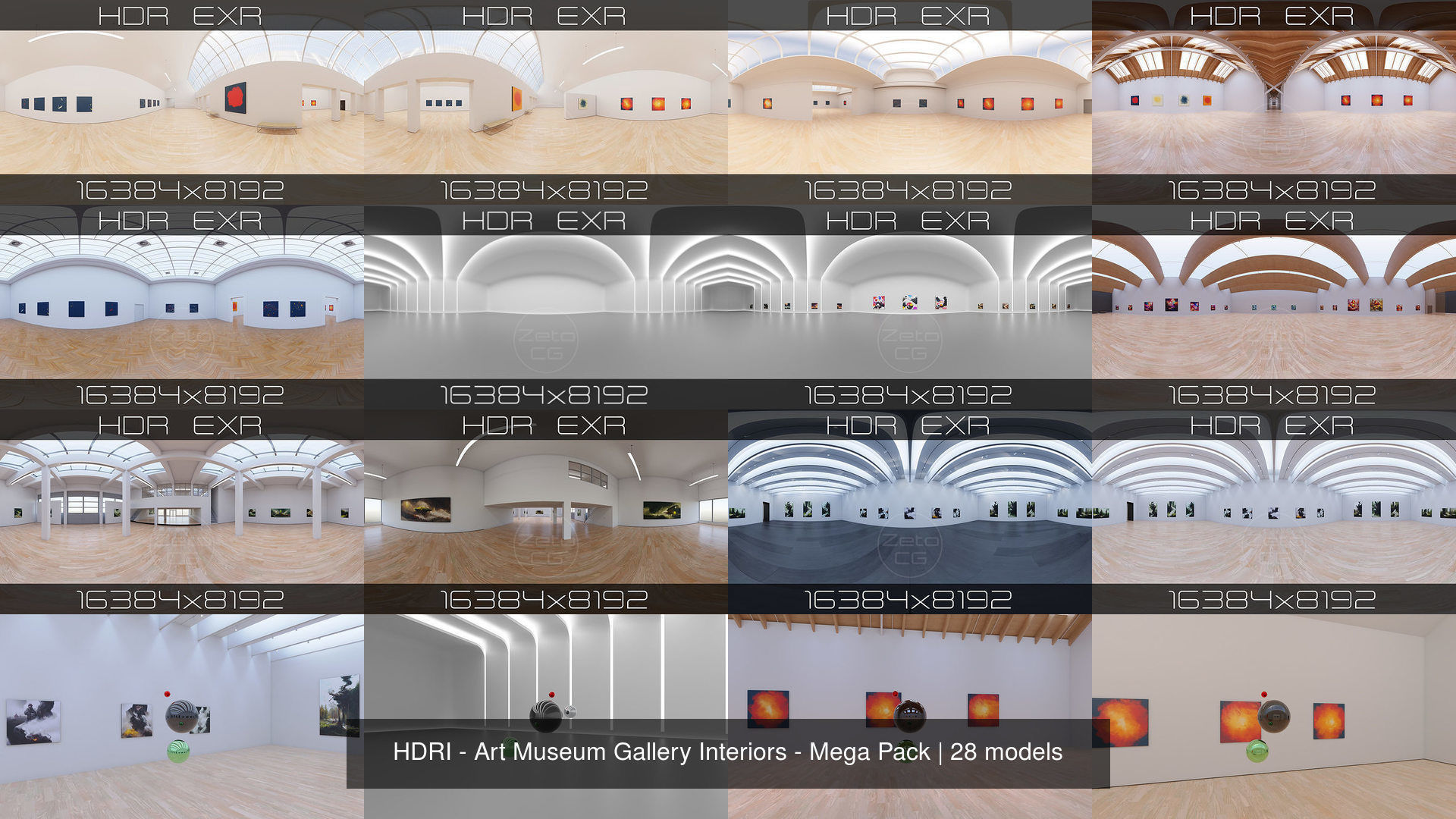 HDRI - Art Museum Gallery Interiors - Mega Pack Texture_2