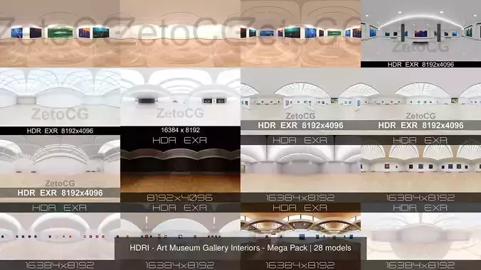 HDRI - Art Museum Gallery Interiors - Mega Pack Texture