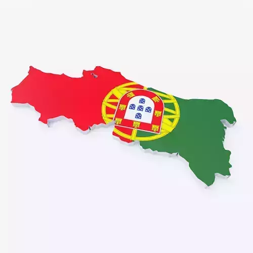 Portugal country map 3d model 