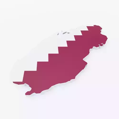 Qatar map 3d model 