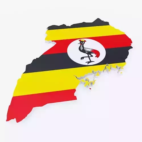 Uganda map lowpoly 3d model 