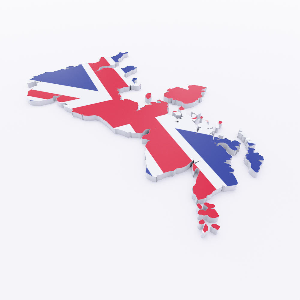 United Kingdom map 3d model  3D model_1