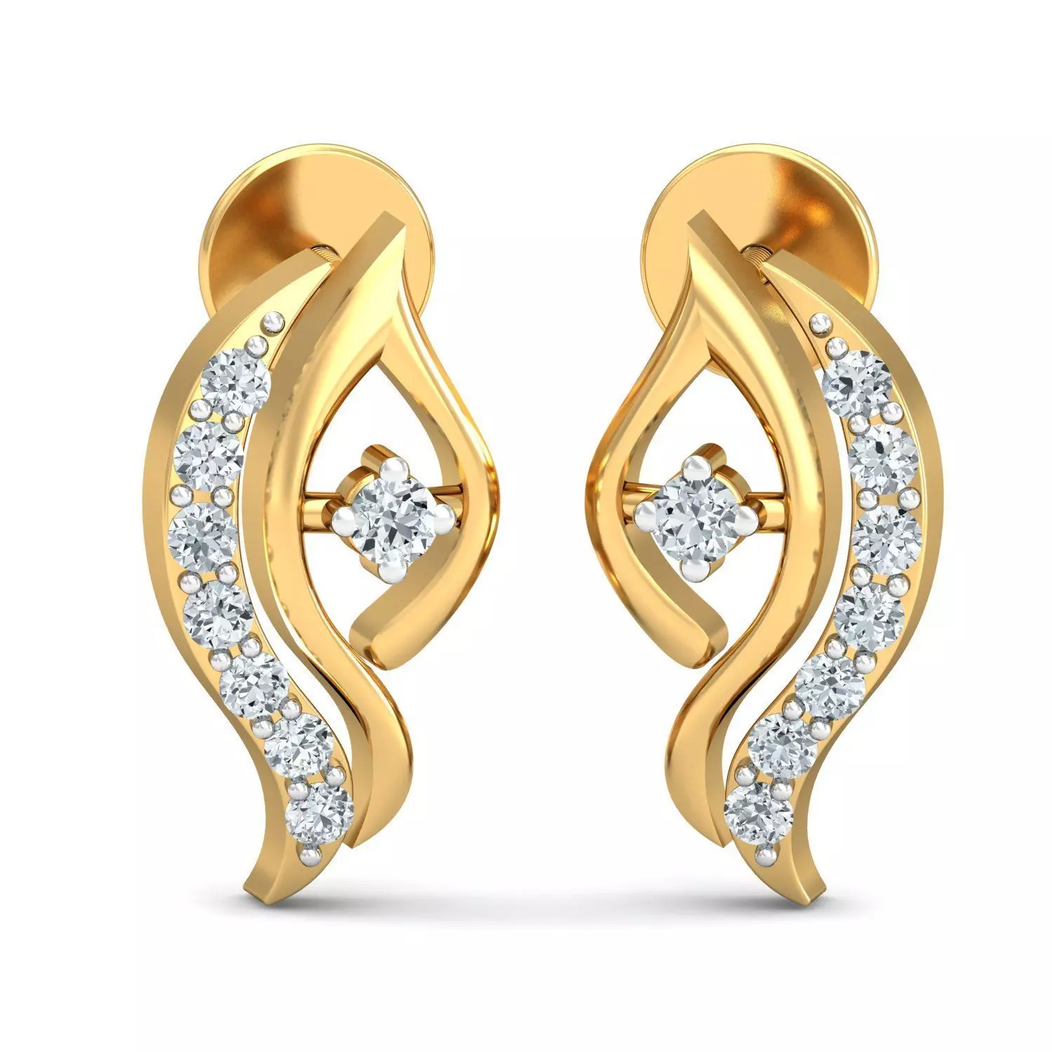 Solitaire Women Diamond Earring 3dm STL OBJ FBX Render Details 3D print model