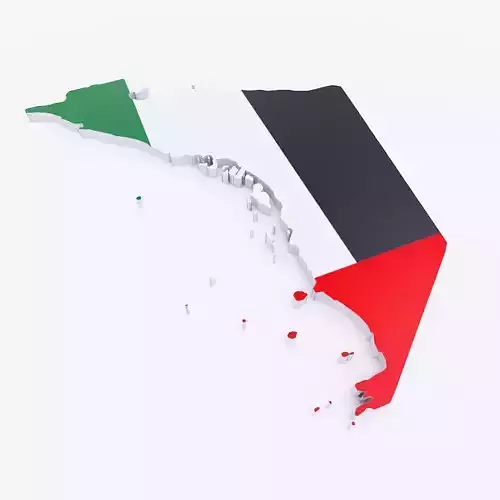 United Arab Emirates map lowpoly 3d model 