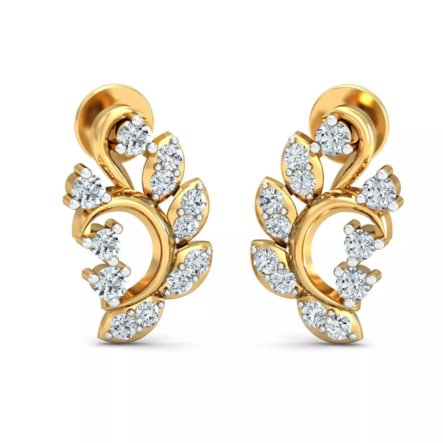 Solitaire Women Diamond Earring 3dm STL OBJ FBX Render Details 3D print model