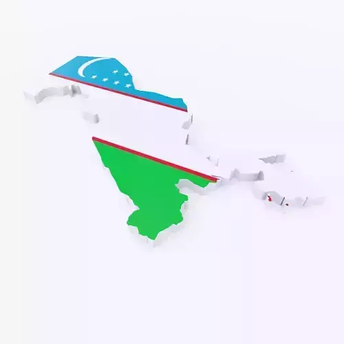 Uzbekistan map lowpoly 3d model 