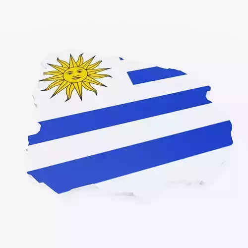 Uraguay map lowpoly 3d model 