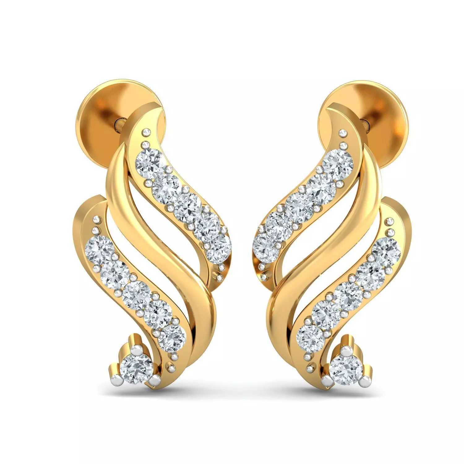 Delicate Fine Diamond Hoop Earrings 3D print model