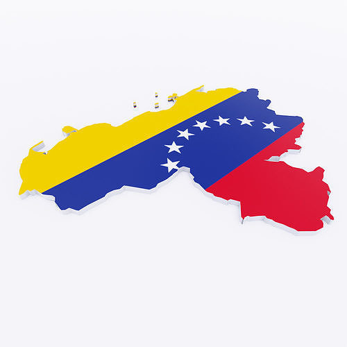 Venezuela map lowpoly 3d model  Low-poly 3D model