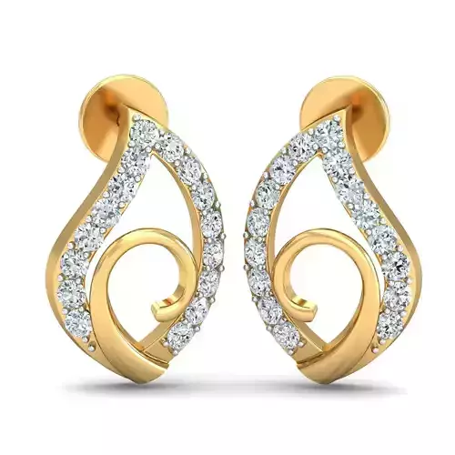 Solitaire Women Diamond Earring 3dm STL OBJ FBX Render Details 3D print model