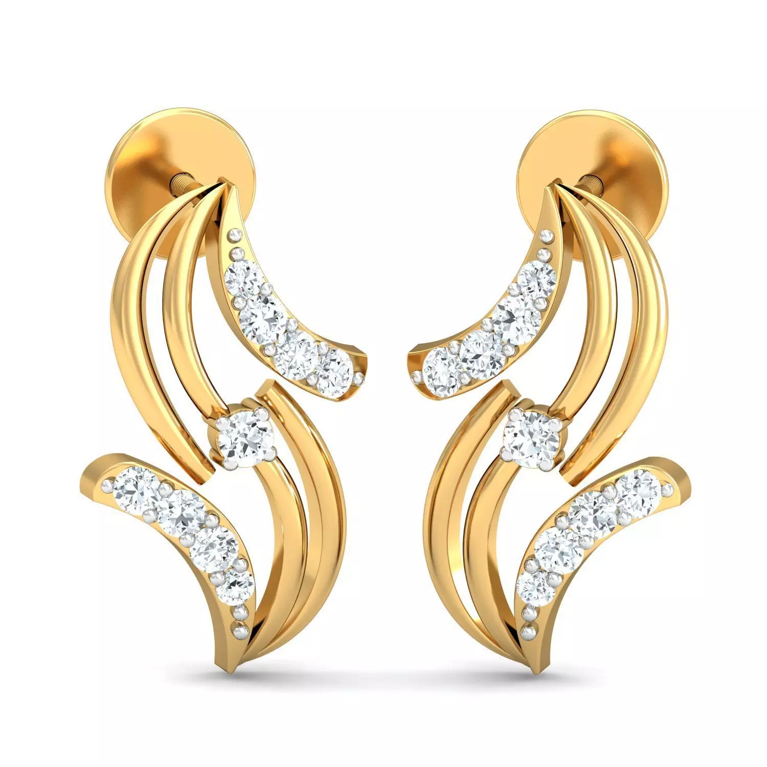 Solitaire Women Diamond Earring 3dm STL OBJ FBX Render Details 3D print model