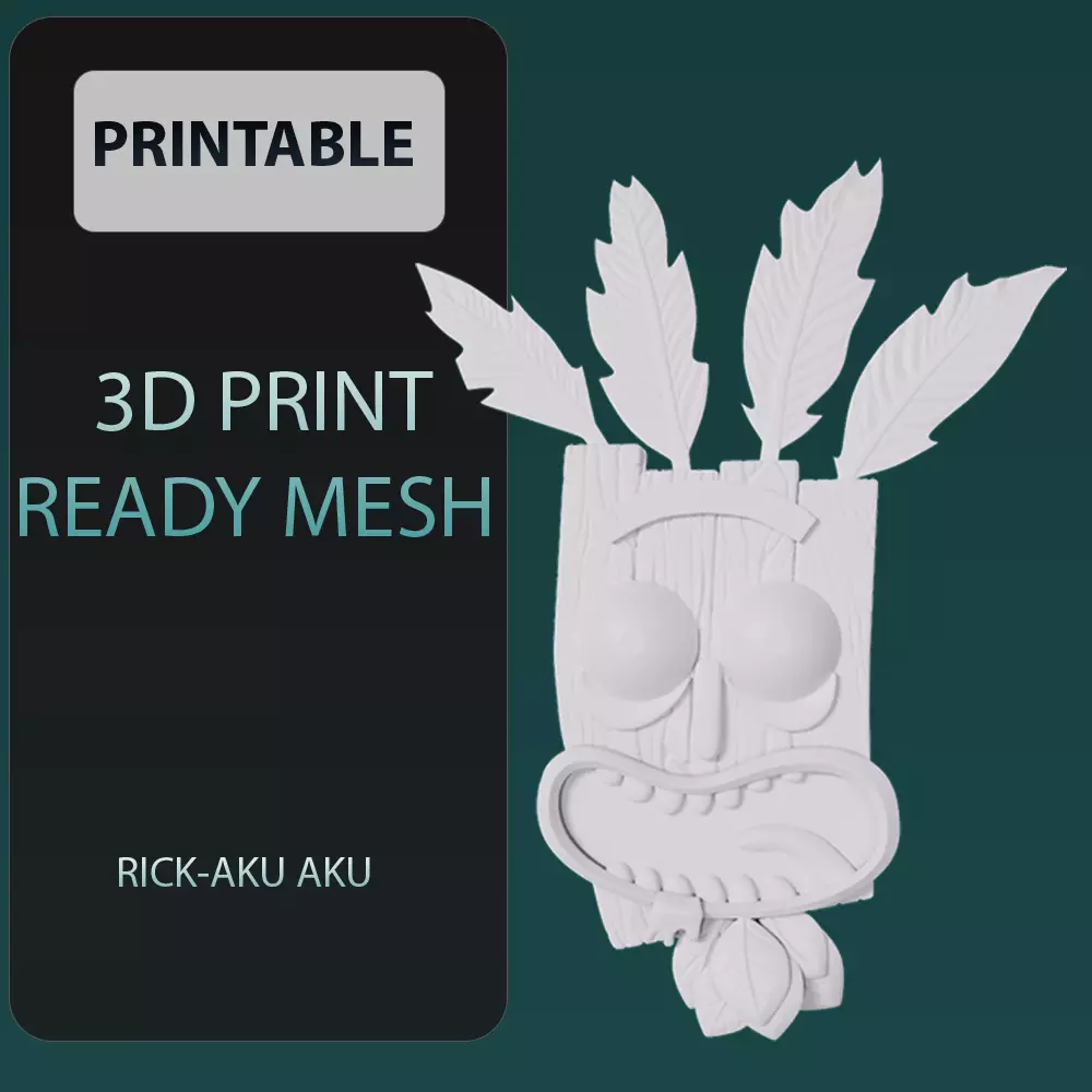 Printable Rick-Aku Aku 3D print model_0