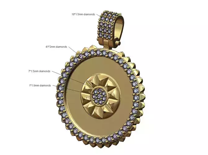 Stud halo and cluster iced diamond pendant