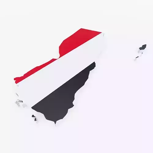 Yemen map lowpoly 3d model 