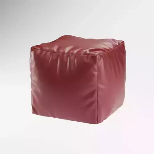 3d model pouff leather cube ottoman