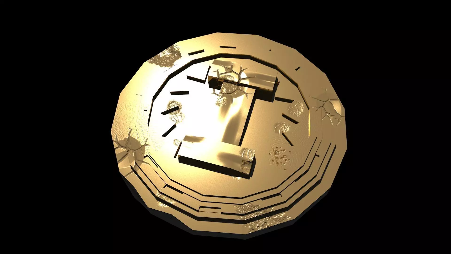 Gold Coin Low-Poly Model Low-poly 3D model