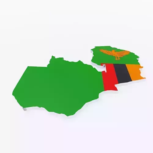 Zambia map lowpoly 3d model 