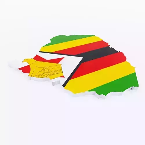 Zimbabwe map 3d model 