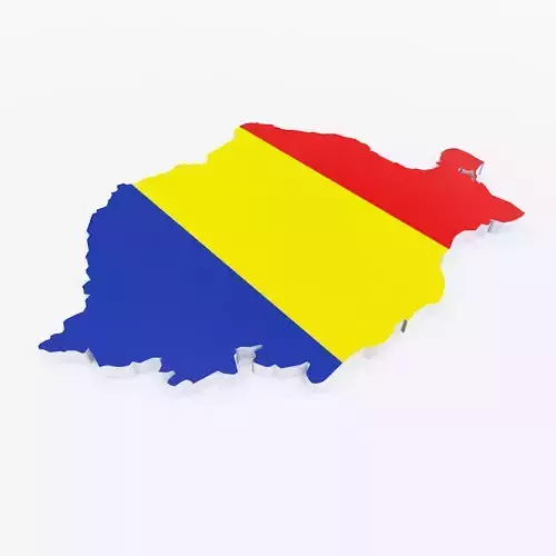 Romania map lowpoly 3d model 