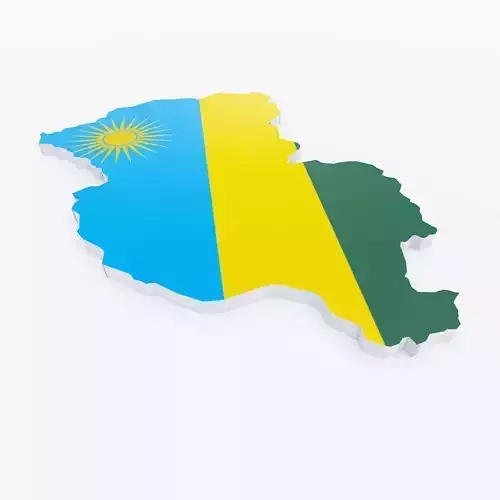 Rwanda map 3d model 