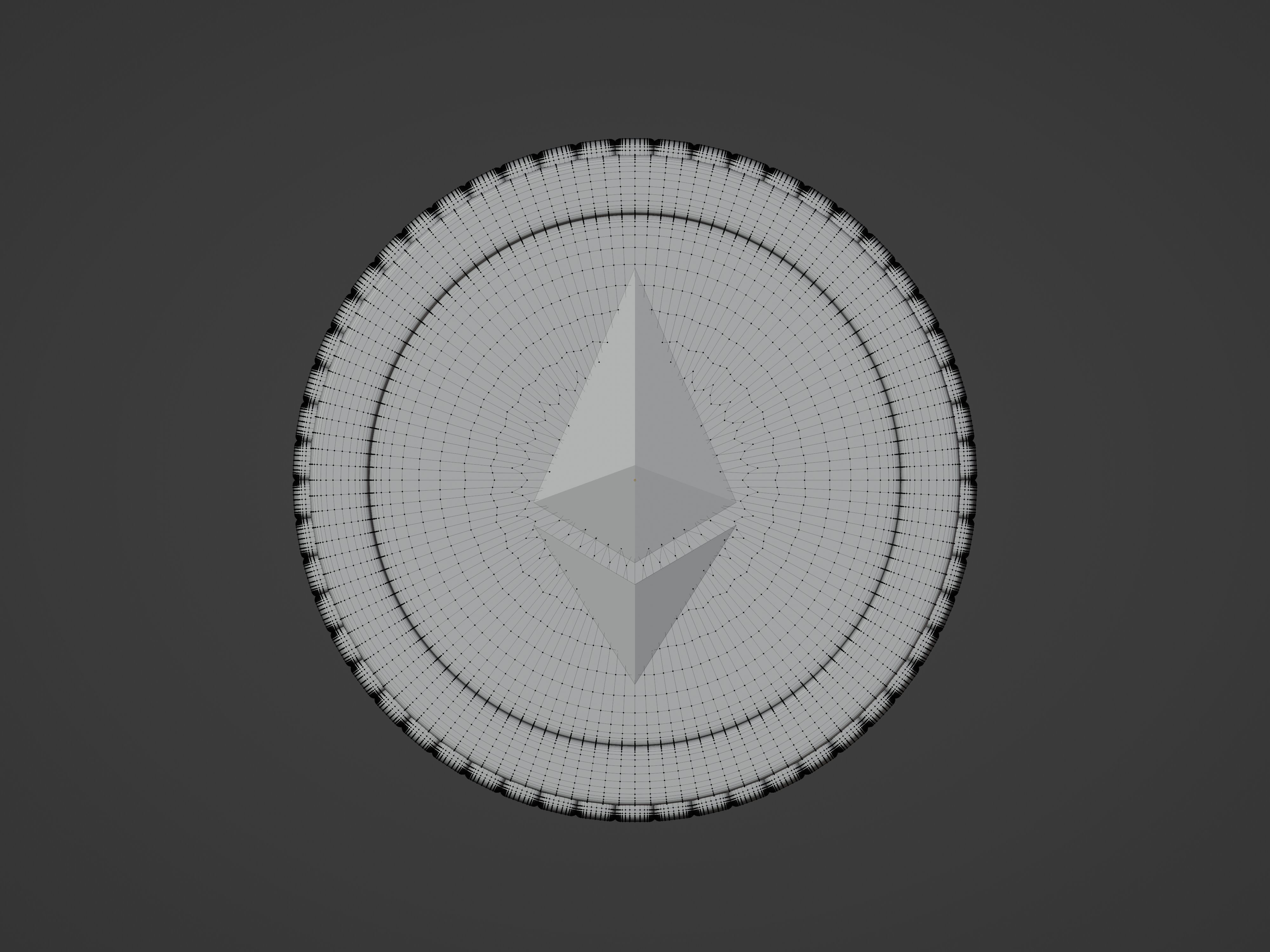 Ethereum coin 3D model_1