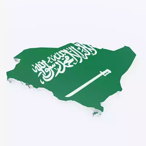Saudi Arabia map lowpoly 3d model 