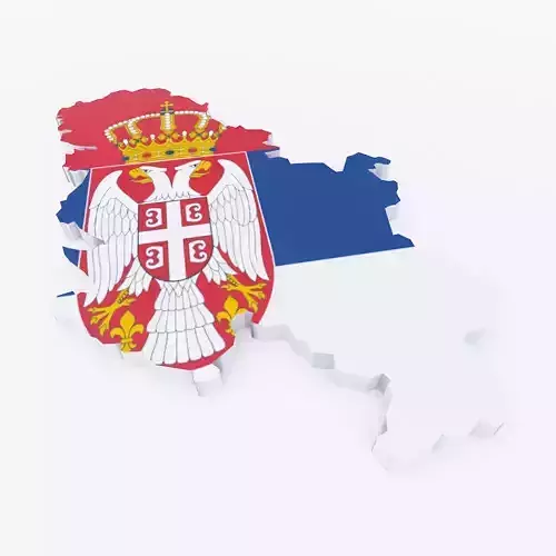 Serbia map lowpoly 3d model 