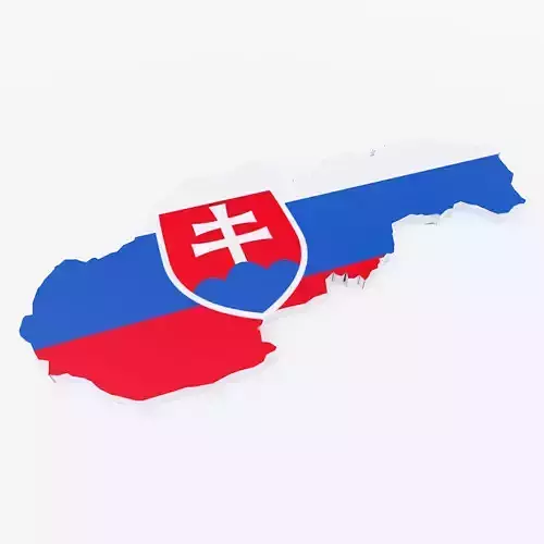 Slovakia map lowpoly 3d model 