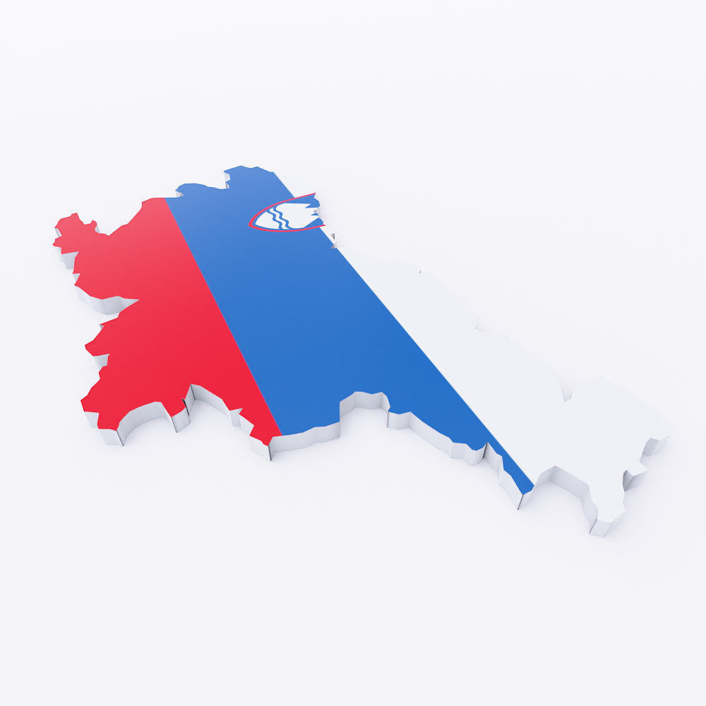 Slovenia map lowpoly 3d model  Low-poly 3D model_1