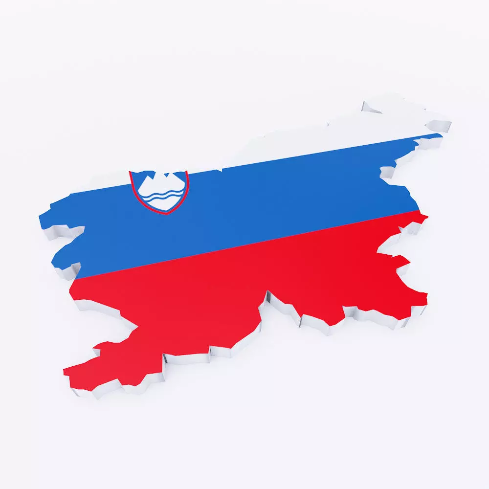 Slovenia map lowpoly 3d model  Low-poly 3D model_0