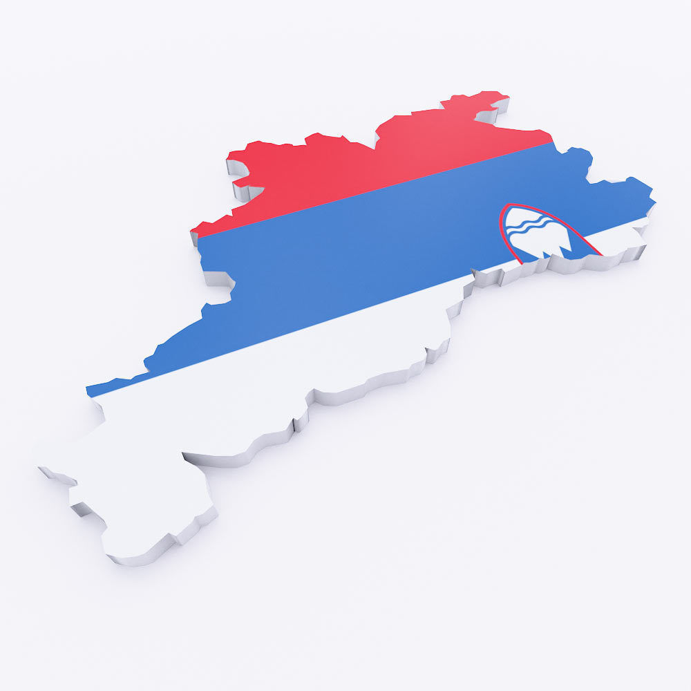 Slovenia map lowpoly 3d model  Low-poly 3D model_2