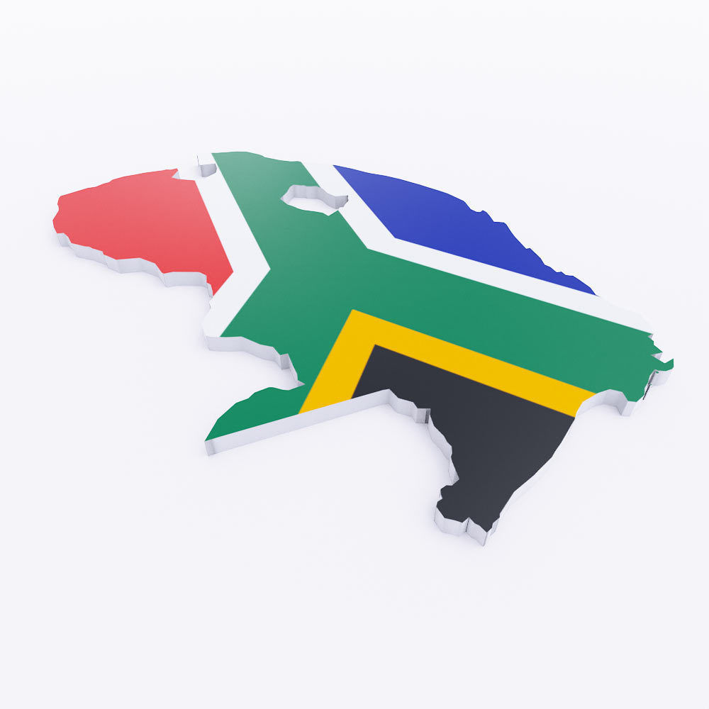 South Africa map lowpoly 3d model  Low-poly 3D model_1