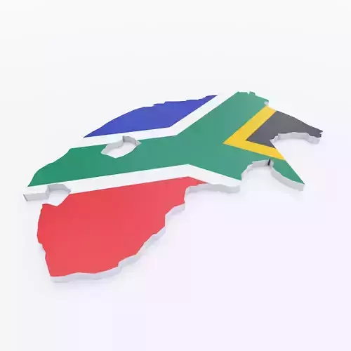 South Africa map lowpoly 3d model  Low-poly 3D model