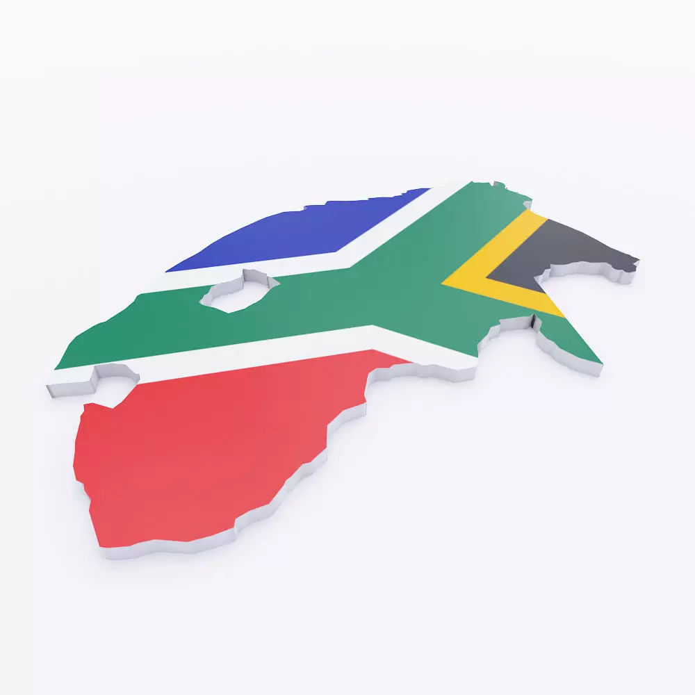 South Africa map lowpoly 3d model  Low-poly 3D model_0