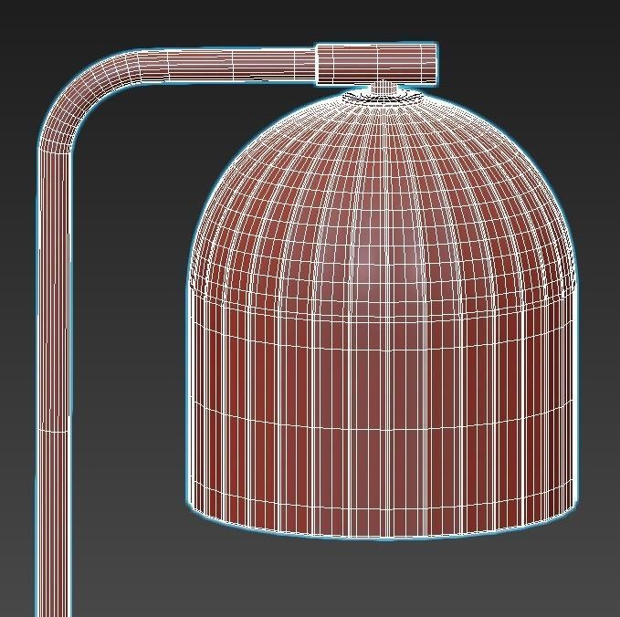 chivasso floor lamp with gold base and shade 3D model_4